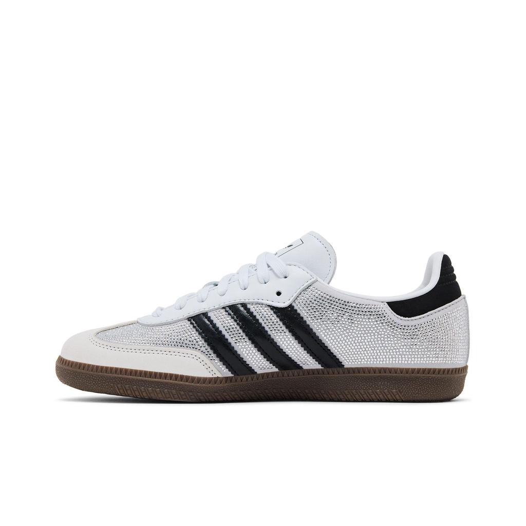 adidas Womens Samba OG 'Crystal White Rhinestones' (women's Sizes) Crystal White / Crystal White / Silver Metallic German Army Trainers IH9055
