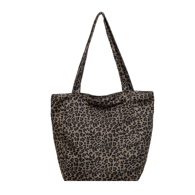 Borsa Tote Stampa Leopardo Grande Capacità Borsa a Spalla Casual Borsa a Mano Quotidiana per Donne