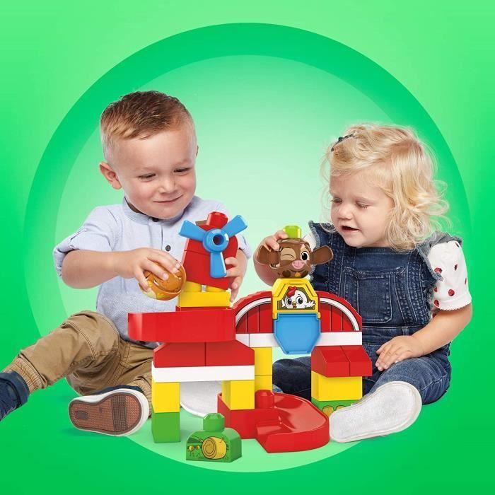 MEGA Bloks First Builders Coucou Blocs Coffret La Ferme Des Animaux, Jeu De Construction, 30 Pièces, Jouet Pour Enfant