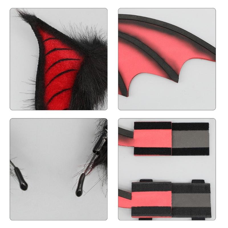 Bat Ears Headbands Teens Anime Cosplay Hairband Women Faux Furs Plush Hair Hoop for Cosplay and Themed Parties