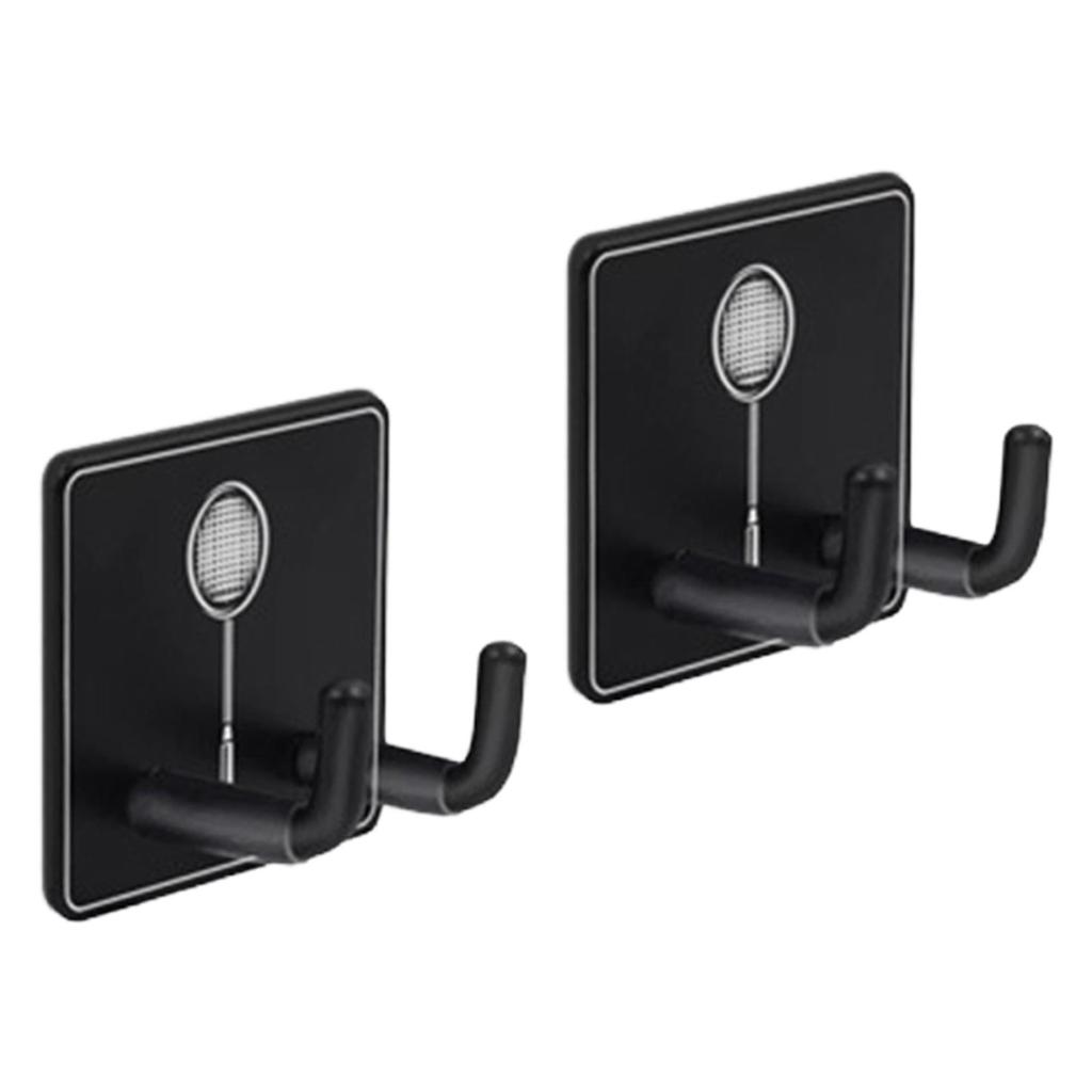 2x Wall Mounted Racket Rack Badminton Hook Storage Organizer Tennis
