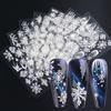 Nail Art Decorations Winter White New Year Design 5D Embossed Christmas Nail Sticker Snowflakes
