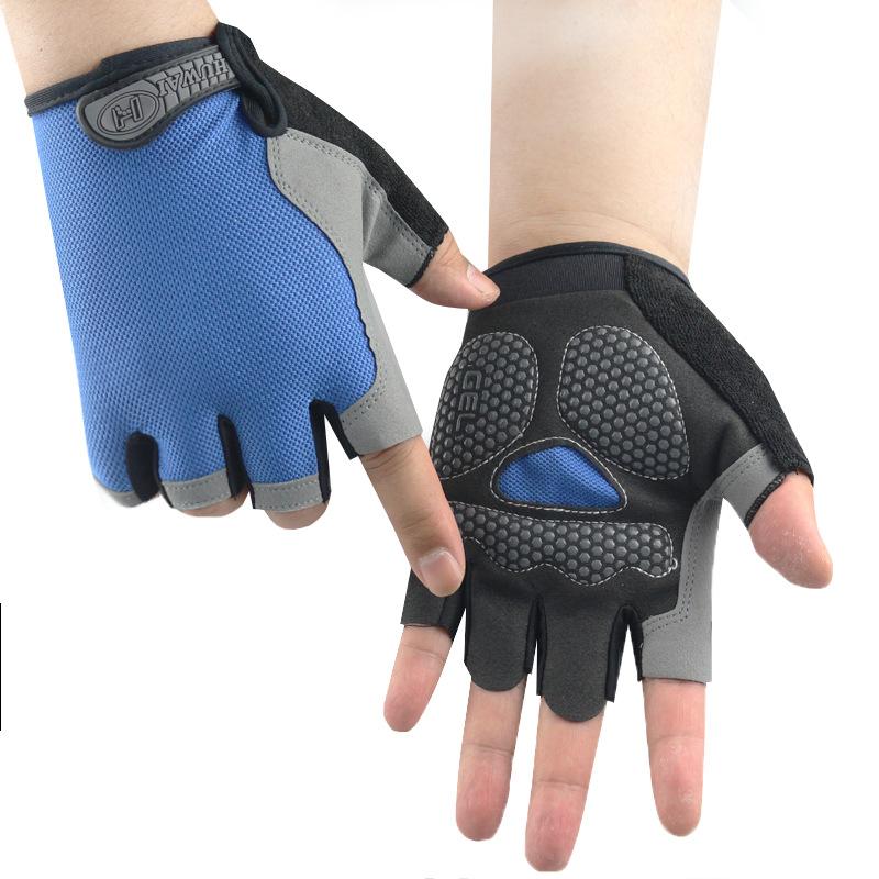 Half-finger Gloves Outdoor Cycling Sports Summer Sun Protection Yoga Driving Shock Absorption Non-slip Silicone Disc Mesh Breathable Design