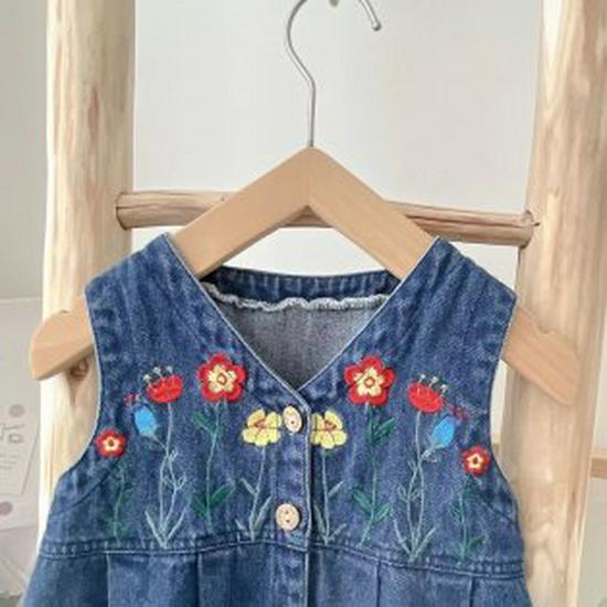 Spring & Autumn Baby Denim Jumpsuit Set - Casual 2-Piece Romper & Overalls for Girls