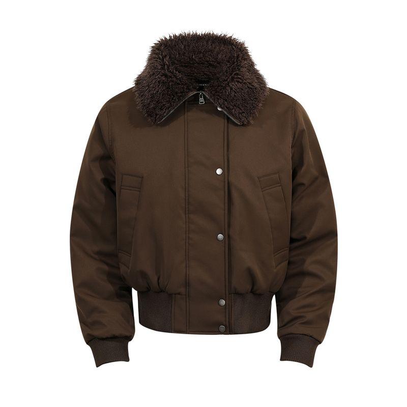 Kisko Winter American-Style Thickened Warm Fur Collar Oversized Jacket Cotton Coat Unisex Trendy Brand Design Padded Jacket