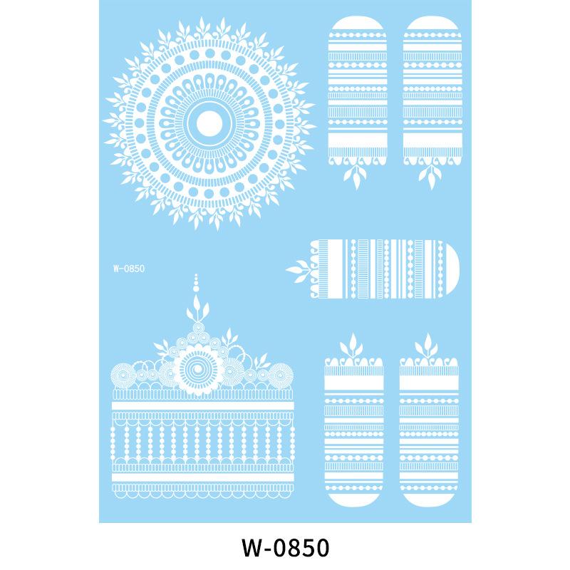 Beauty Sticker White Lace Tattoo Sticker Indian Temporary Tattoo Waterproof Tattoo Sticker