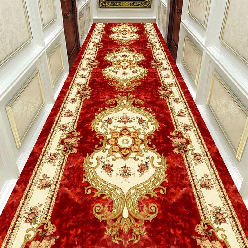 Autumn Style Long Lobby Carpet Fresh Green Grass Pattern Stairway Hallway Home Corridor Carpet Aisle Party Wedding Red Area Rugs