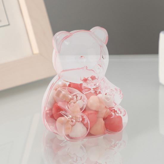 2 Stück Süße Bärenförmige Süßigkeitenschachteln Klare Füllbare Leckerli-Behälter Wiederverwendbare Feiertagssüßigkeiten-Geschenkbox für Junggesellinnenabschied Hochzeit Weihnachtsfeier Gastgeschenke