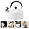 Stainless Steel Whistling Tea Kettle with Handle Large Capacity Stovetop Teapot Automatic Whistle Safe White Travel