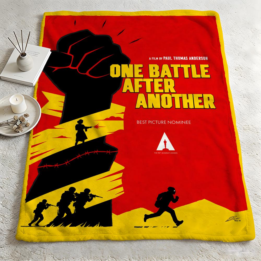 movie O-One Battle After Another-r Throw Warm Soft Flannel Blanket, Multi-use for Sofa Bed Camping Travel Nap
