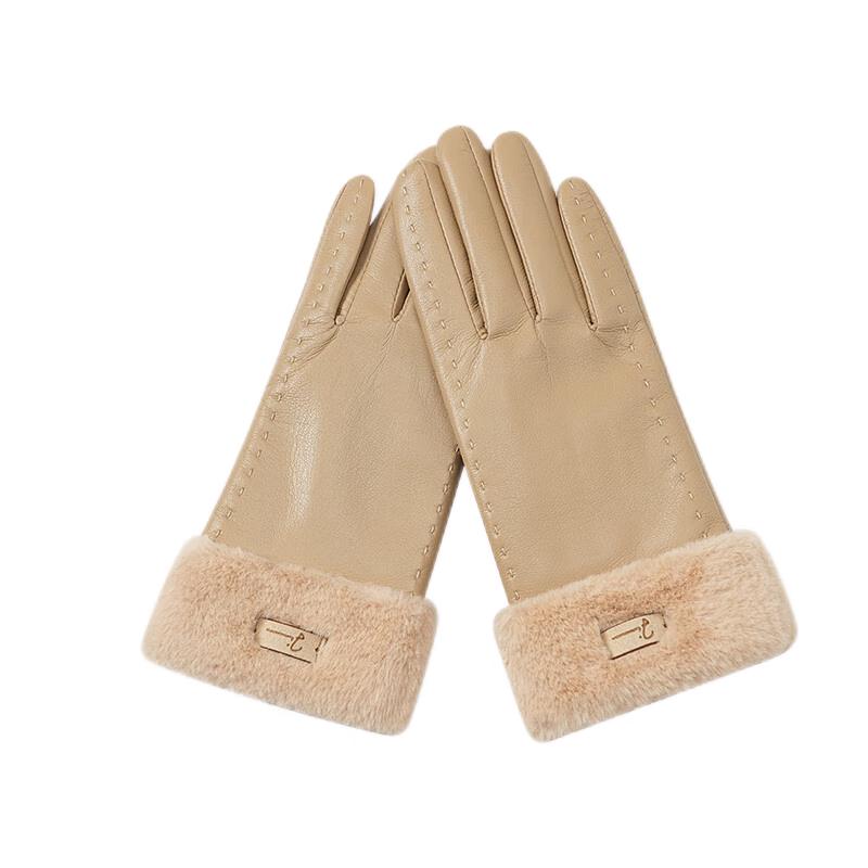JIUMU Women's Warm Winter Leather Gloves