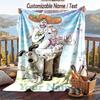 Custom Text Flannel Throw Blanket, Lightweight Cozy Bed Sofa BlanketWallace & Gromit