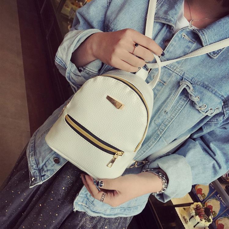 Stylish Women's Mini Backpack Pu Leather Shoulder Bag For School And Travel Use
