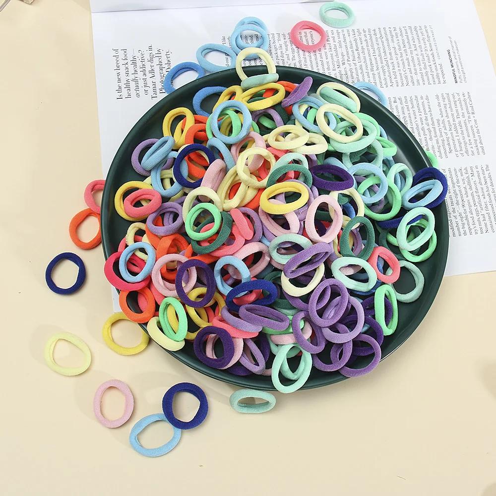 100pcs Women S Seamless Thumb Ring Hair Ties Bagged Ponytail Holders With Small Elastic Bands For Diy Simple Fashion Hair Cord