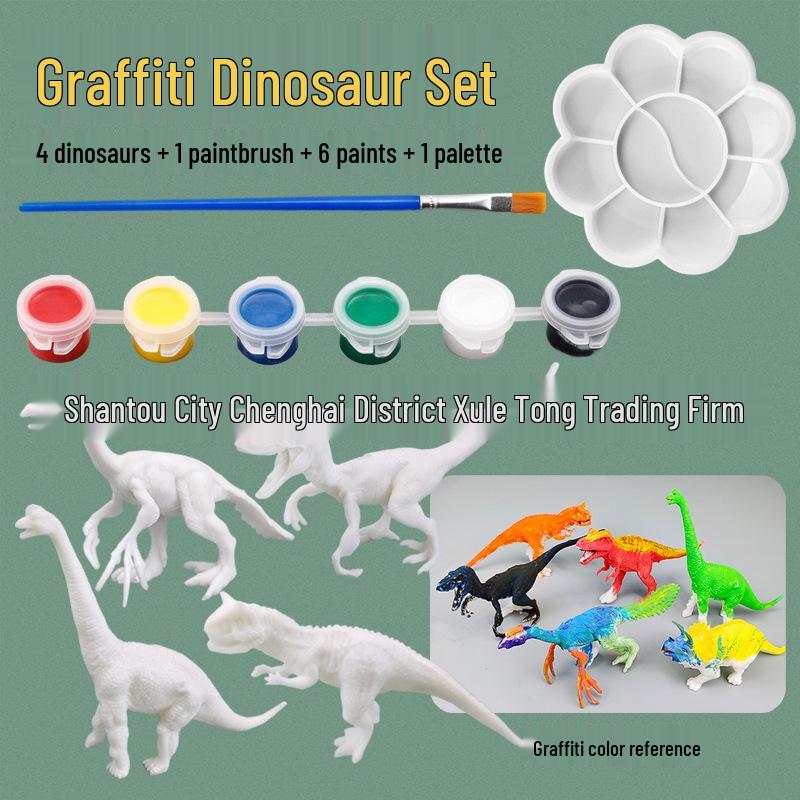DIY Dinosaurier-Modell Malset für Kinder - Kreatives Graffiti-Spielzeug für Jungen und Mädchen