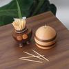 Bee Toothpick Holder: Creative Solid Wood Decorative Desktop Ornament with Cute Mushroom Design