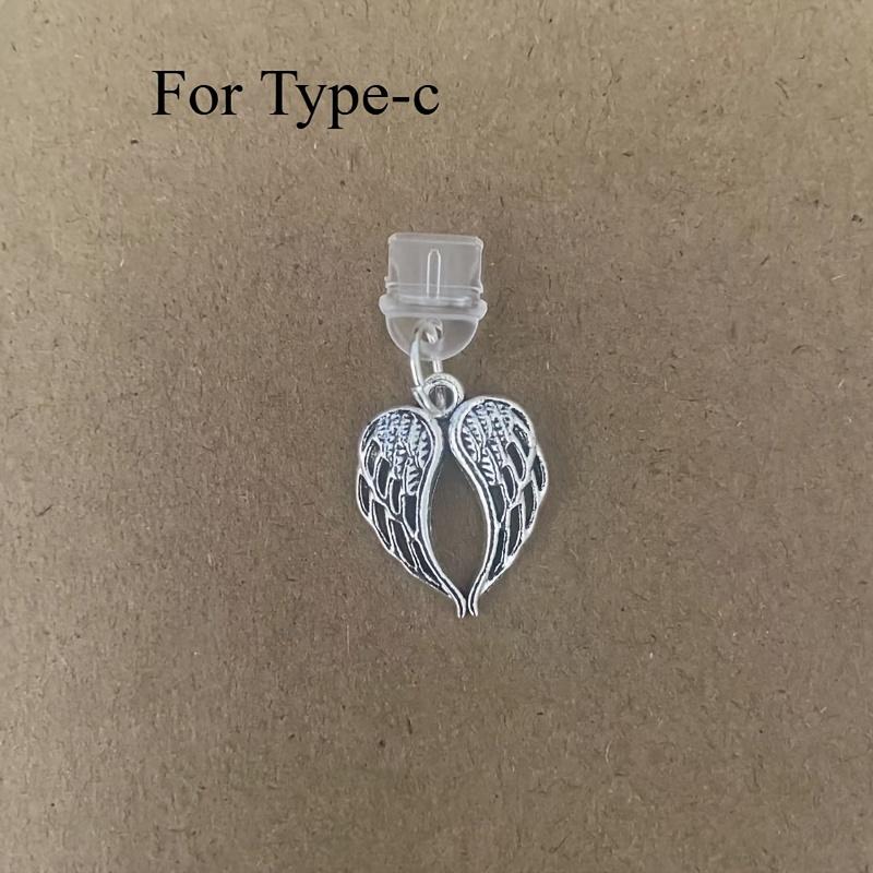 1pc Alloy Wing Phone Charm, Universal Dust Plug Pendant for IPhone/Type-C Devices, Beautiful Mobile Phone Accessories, Mobile Phone Decorations