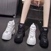 Fashion Hidden Heels White Chunky Sneakers Women Breathable Lace Up High Platform Shoes Woman 10CM Autumn Non-Slip Thick Bottom Sneakers