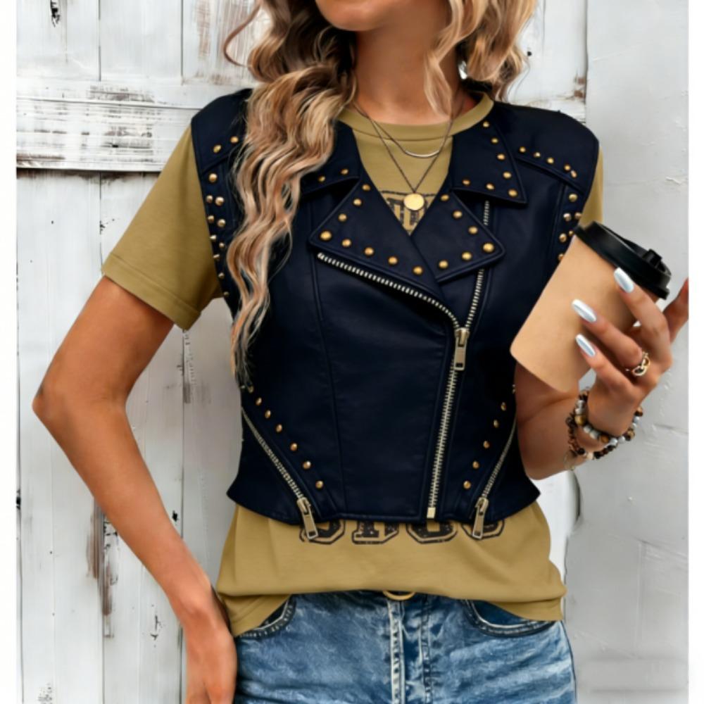 Europe and America Fashion Funny Vest 3D Print Women T-shirts Streetwear Summer Casual Short Sleeve O-neck Women Tees Tops Clothing