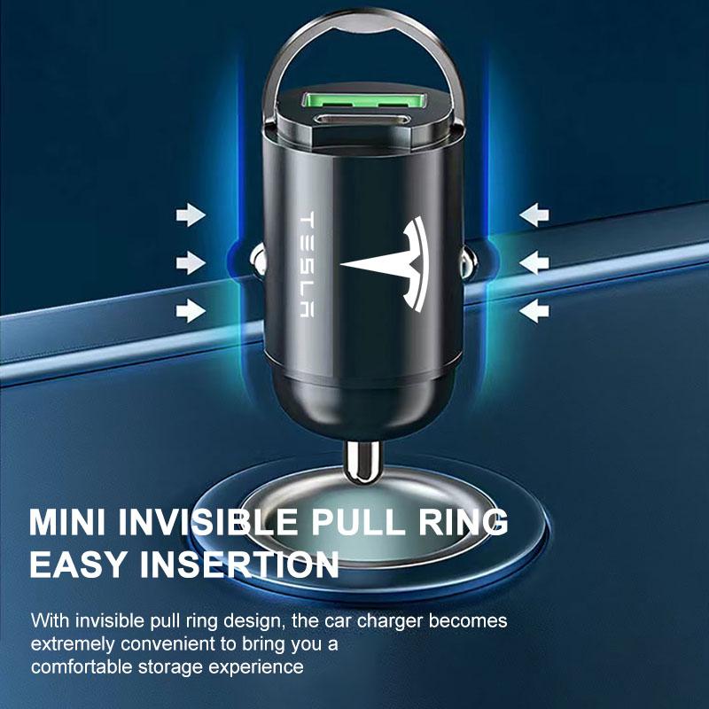 Micro Car Quick Charger Vehicle Cigarette Lighter Convert Plug Car Accessories For Tesla Model 3 Model X S 2016-2020 Decals TM3 TMX TMS Decal