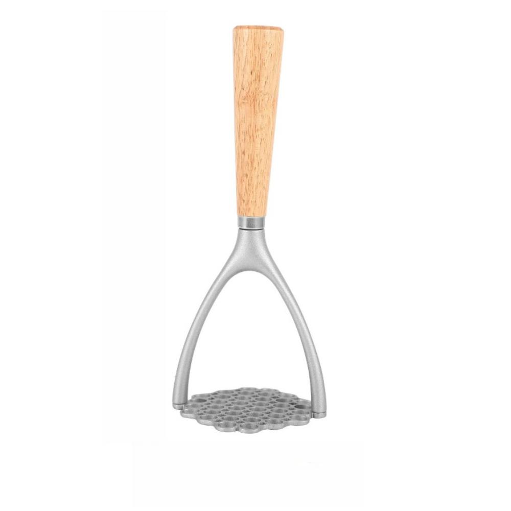Manual Potato Masher Food Masher Wooden Handle Potato Smasher Sturdy for Bean Vegetable Fruits Avocado Meat Kitchen Tool