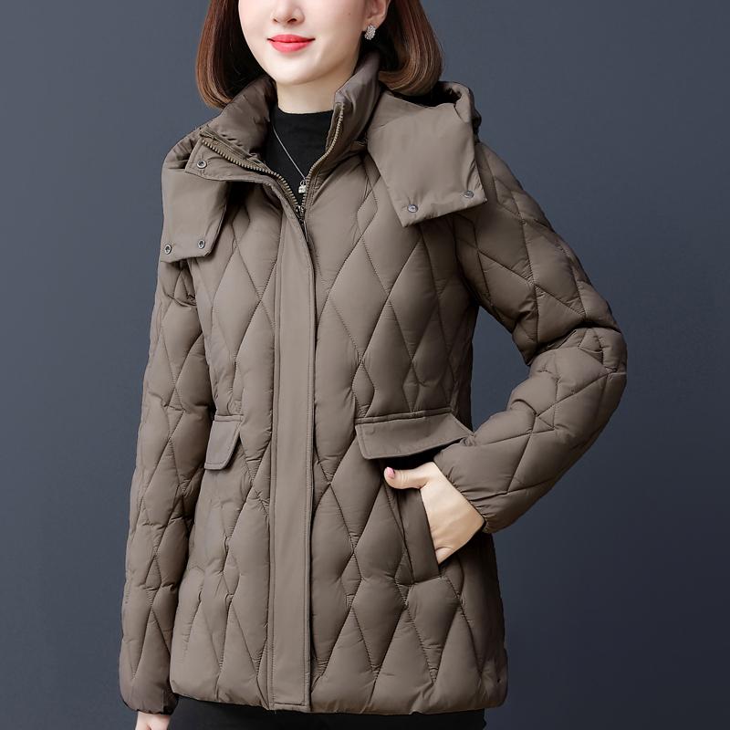Elegant Winter Coat Women Parkas Plus Size Middle Age Women's Jacket Hooded Casual Thick Warm Outerwears