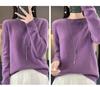 Women's Round Neck Wool Knit Sweater - Simple, Versatile, Long Sleeve Base Layer