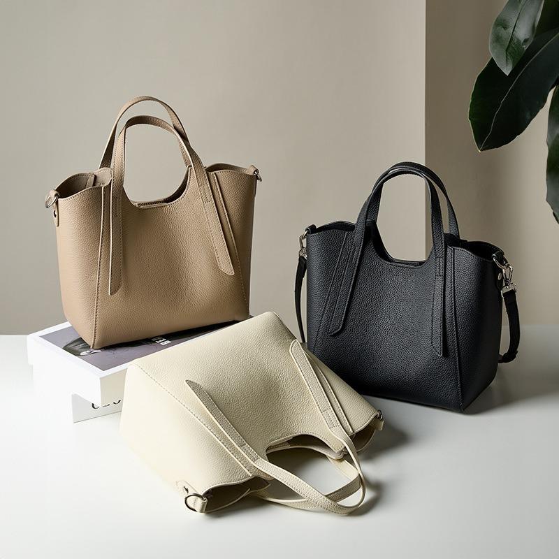 Leather bag, new commuter women's bag, free mother bag, high-end atmospheric handbag, shoulder bag, messenger bag.