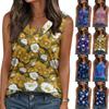 Canottiera da Donna Senza Maniche Scollo a V Stampa Floreale Casual Vestibilità Larga Leggera Blusa Estiva Comoda Materiale Morbido