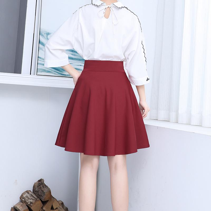 Spring/Summer Women's High Waist Midi Skirt with Pockets - A-line, Anti-Exposure, Full Circle Umbrella Design, Plus Size Slimming Skirt