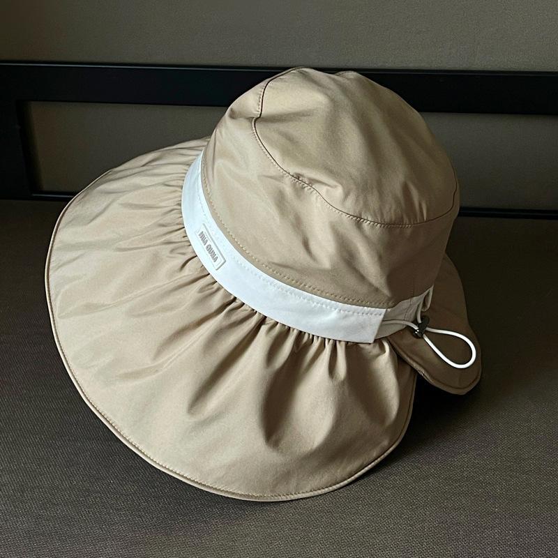 Hat women's summer new outdoor bucket hat sunscreen sunshade sun hat women's striped fashion sun hat