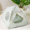 Summer Cat Tent Semi Enclosed Pet Bed All Season Comfortable Washable Cat House for Indoor Cats