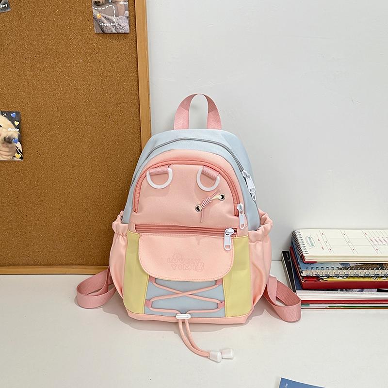 Contrast Color Student Bag Junior High School Student Backpack Women's Travel Lightweight Backpack