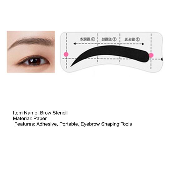 Yousheng 1 Set Eyebrow Stencil Sticker Disposable Brow Shaper Drawing Guide Tools DIY Women Beginner Eyebrow Shaping
