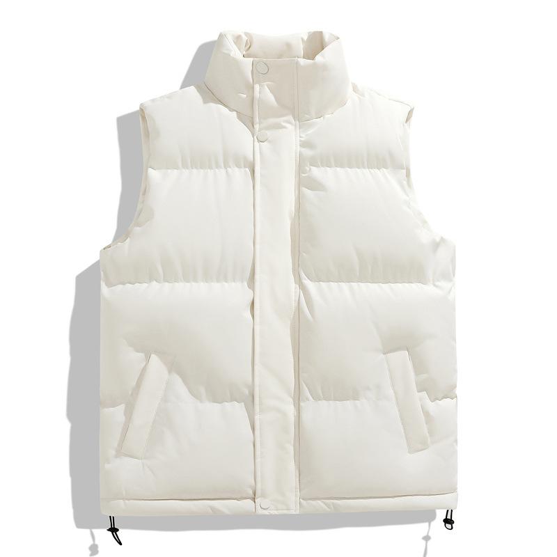 Autumn and Winter New Cotton Vest Hong Kong Style Men's Tide Brand Loose Men's Vest Solid Color Simple Vest Versatile Loose