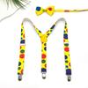 Clown Print Suspender Bowtie Set Fashionable Polyester Suspenders Belt for Enhancing Everyday and Event Look