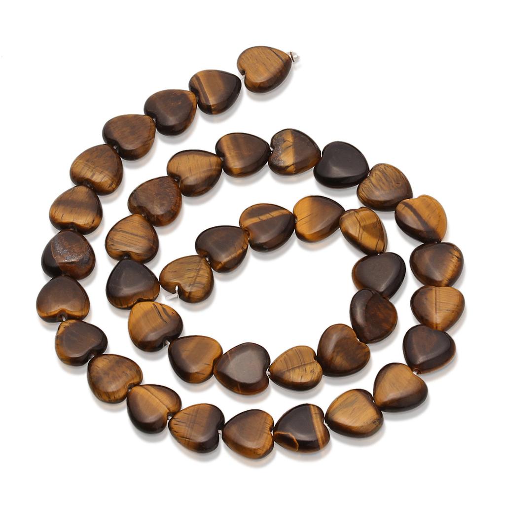 1 String Natural Stone Colorful Heart shaped Agate Tiger Eye Amethyst Blue Pine Spacer Beads DIY Charm Bracelet Necklace Jewelry