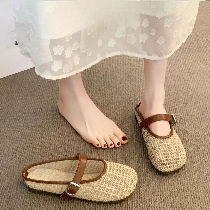 

Туфли с закрытым носком Женская обувь Полушлепанцы Женские плоские и крутые шлепанцы 40 хаки