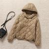Neue leichte und dünne Kapuzen-Herbst- und Winterkürbis-Kurzdaunenjacke für Damen, warm, locker und vielseitig, klassische Jacke