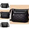 Pu Leather Middle Aged Womens Shoulder Bag With Zipper Pocket For Daily Use