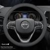 Universal Genuine Leather Steering Wheel Cover for Jeep Cherokee, Wrangler, Compass, Renegade - All-Season Use