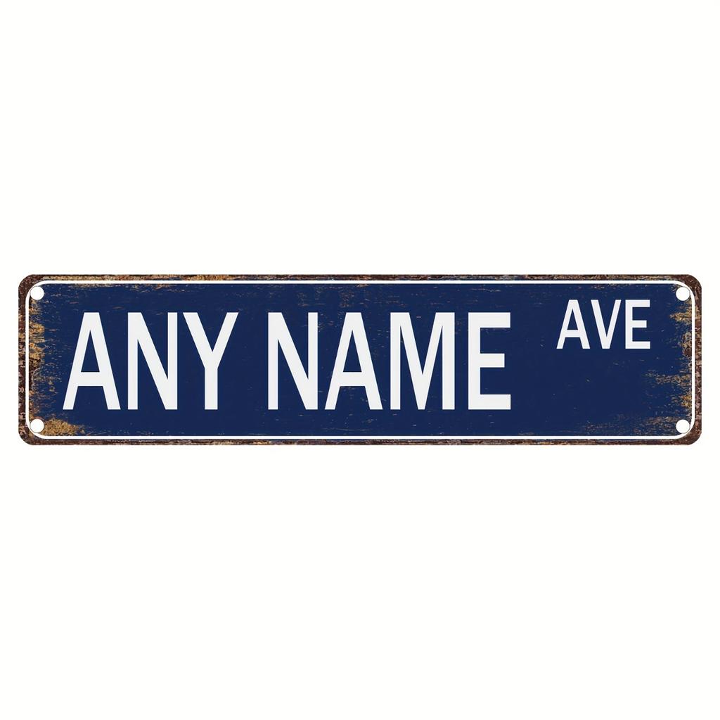 1pc Retro Aluminum Street Sign Custom Text Personalized Home Decor