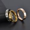 Stainless Steel Sunflower Ring for Women with 18K Gold Plating and Circle Stone Inlay Fashion Jewelry