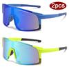 Protective Glasses 2pcs Women Men Large One Piece Sun Glasses Outdoor Cycling Wrap Around Sunglasses Colorful Glasses UV400