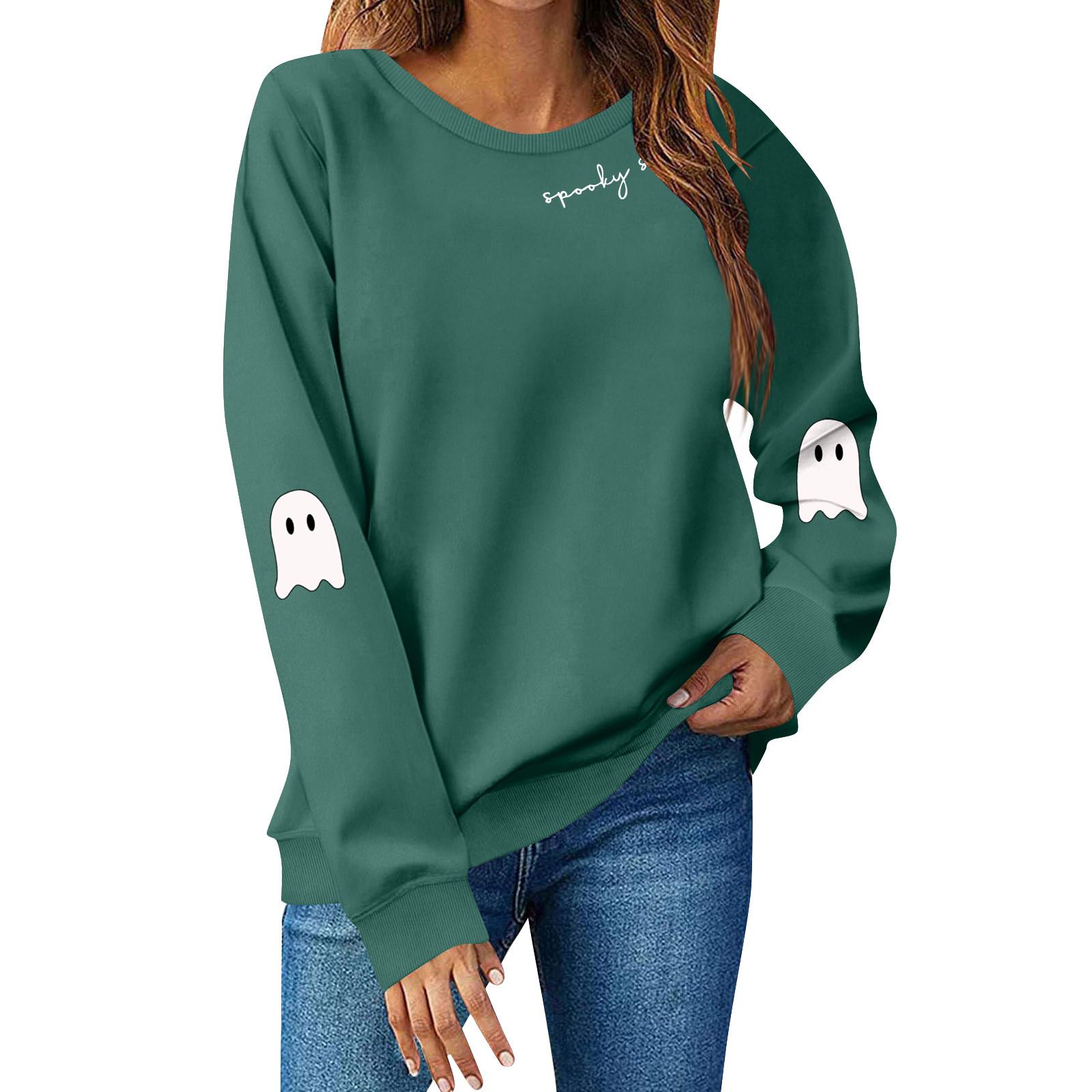 

Women s Sweatshirt Long Sleeve Casual Comfort Loose Lightweight Women s Sweatshirt L зелений