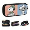 Korean  S-Snoopy Checkered Plaid  Pencil Cases for Girls Boys Anime Dog  Large Capacity Pen Bag Box Stationery