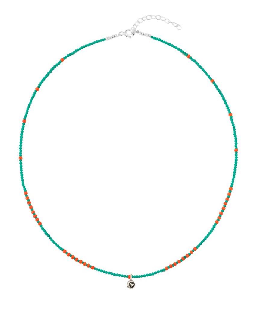 Findelise 925 Green Onyx Orange Point Necklace