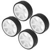 1Celsius10 Racing RC Car Wheel Plastic Wheel Hub with Grooved Rubber RC Car Spare Accessory