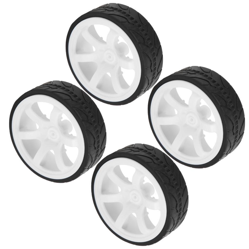 1Celsius10 Racing RC Car Wheel Plastic Wheel Hub with Grooved Rubber RC Car Spare Accessory