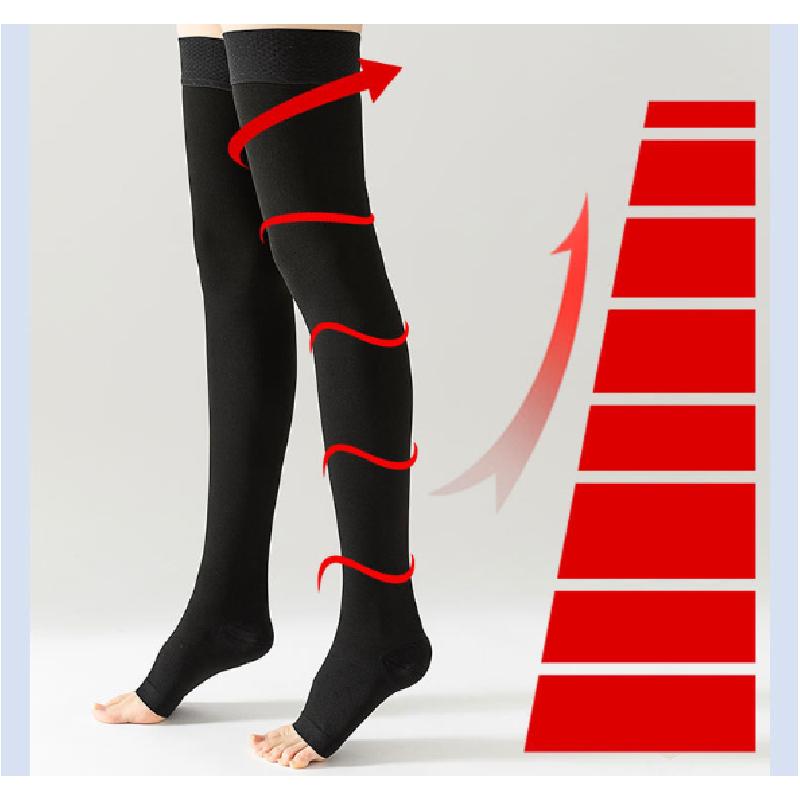 Compression Socks Thight High Pressure Open Toe Varicose Stockings Men Women